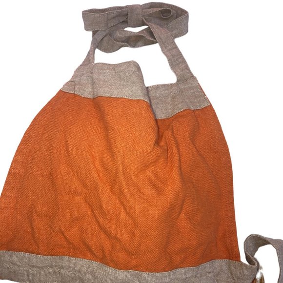 Cynthia Rowley Summer FALL Orange Pumpkin Gourd print apron Thanksgiving - Picture 3 of 4